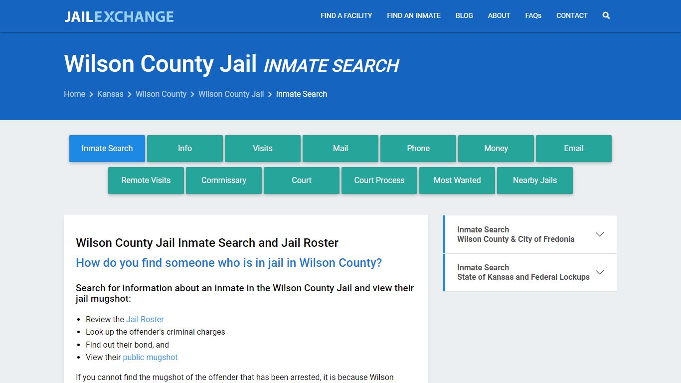 Inmate Search: Roster & Mugshots - Wilson County Jail, KS